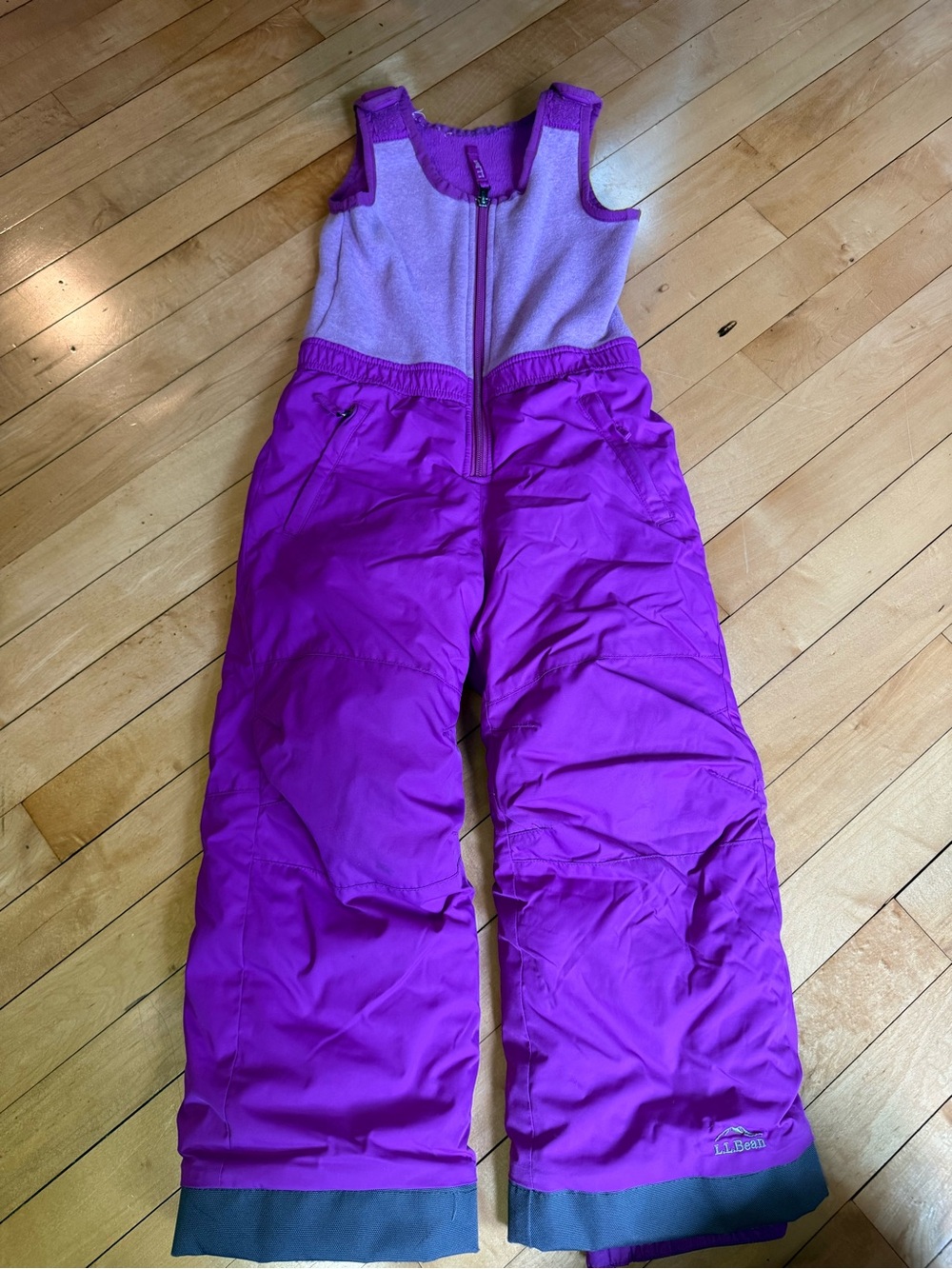 L.L. Bean Girls' Purple Snow Bib Pants